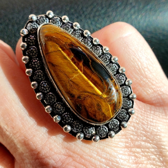 New Tiger Eye 925 Silver Ring. - Picture 7 of 15